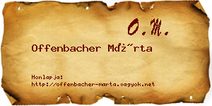 Offenbacher Márta névjegykártya