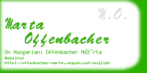 marta offenbacher business card
